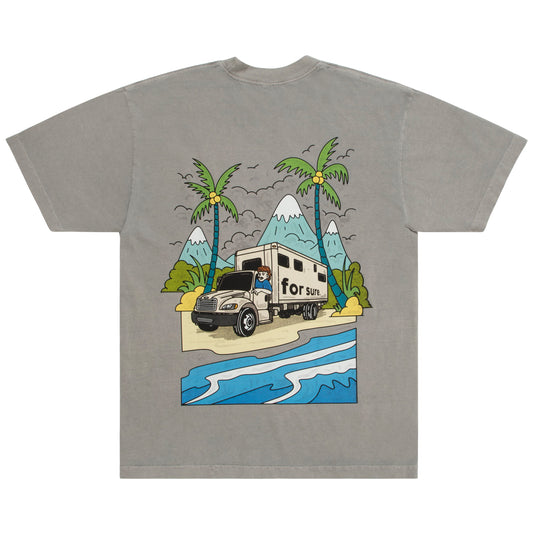 BEACH TRUCKER TEE - GRAY